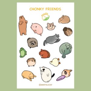 Chonky Friends 1 Sticker Sheet